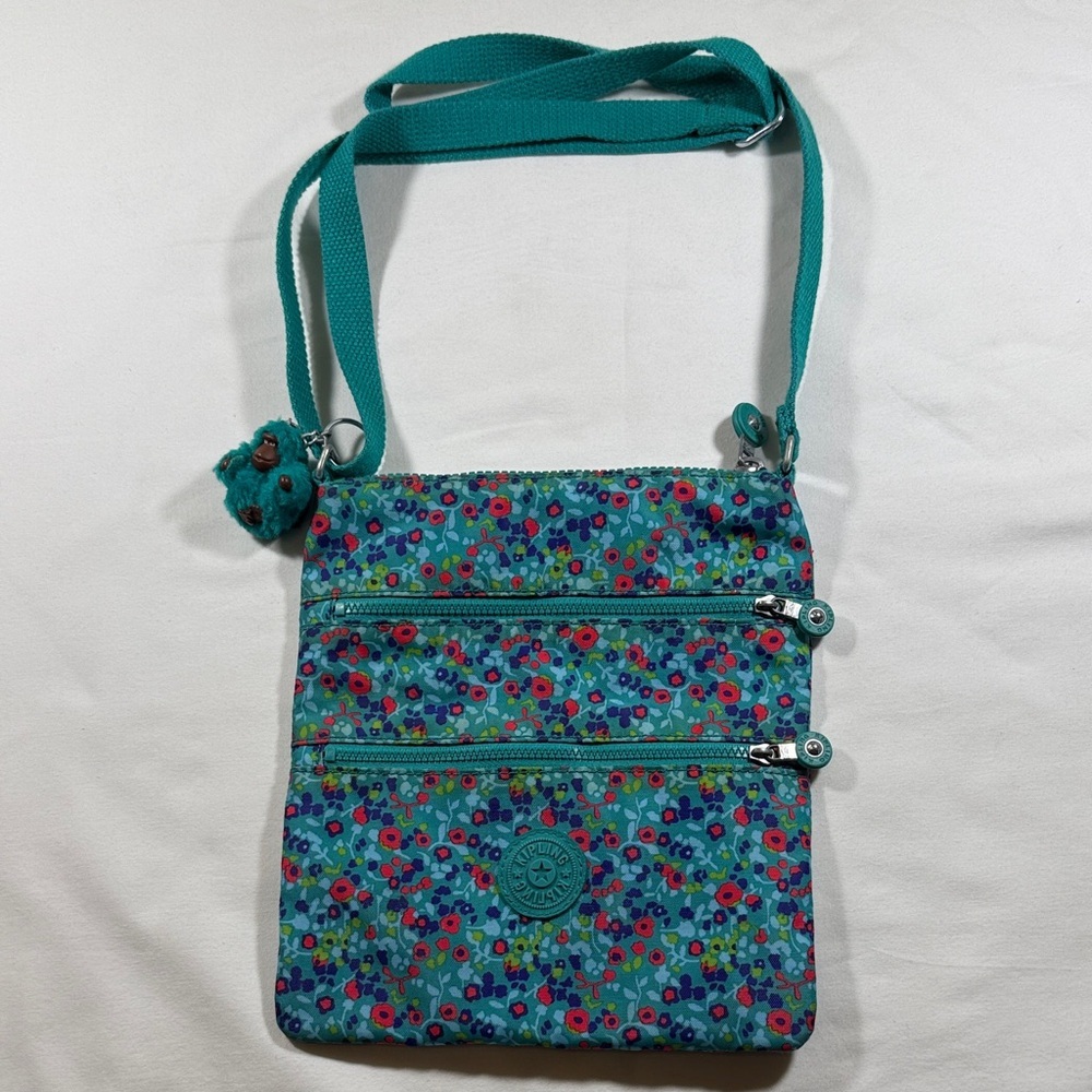 Kipling Teal Floral Crossbody Bag